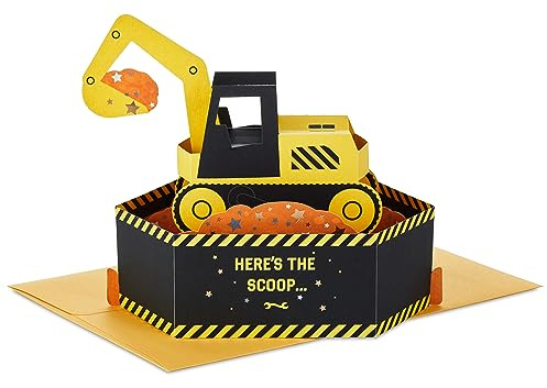 Hallmark Paper Wonder Pop Up Birthday Card for Kids (Construction Excavator)