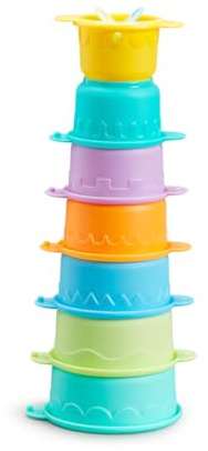 Munchkin Connect-A-Cup Bath Toy | Bath Toys & Baby Toys for Boys and Girls| Baby Essentials & Toddler Bath Toys | Multi Coloured