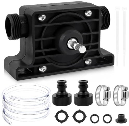 Bomba de Taladro Eléctrica de Perforación Mini Taladros para Bomba Portátil Autocebantes con Tubo Manguera Transparente 2M para Bombear y Bombear Agua
