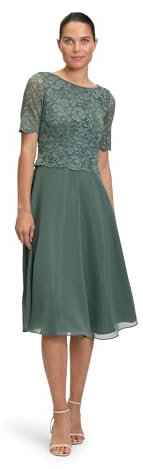 Vera Mont Damen Cocktailkleid mit Spitze 40, Eucalyptus Leaf