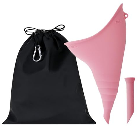 Reusable Urinella for Women - Practical Pee Aid with Urine Funnel and Storage Bag, Ideal for Travel, Camping, Hiking, Pink