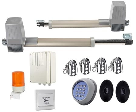 HEALBYBLE Actionneur de Porte Solaire à Double Bras, 300KG, 2.5 mètres, opérateur Automatique de Porte battante, ouvre-Porte électrique 24vdc,ConçU pour Un Service Durable(Kit8)