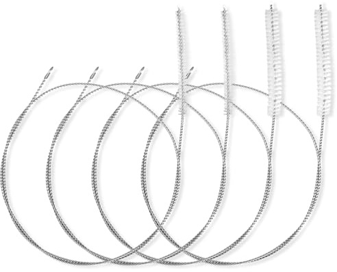 4 st spolarengöringsborste extra lång, Ymapinc 100 cm extra långa rörrengöringsborstar för rengöring av sugrör, rör, slang, kylskåpsdräneringsrör, laboratoriekatéterborste, vit