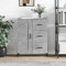 SDWEHO7 Aufbewahrungsschrank Modern Stil Sideboard mit 3 Schubladen & 1 Tür, Holzwerkstoff Kommode Flurtisch für Wohnzimmer Flur, Betongrau 69,5x34x90 cm