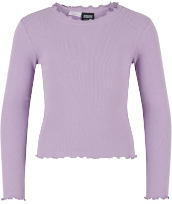 Urban Classics Damen Girls Short Rib Longsleeve Lilac, 158/164