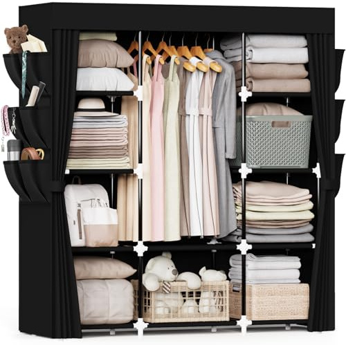 Mavivegue Fabric Wardrobe, 45 x 150 x 161 cm Portable Wardrobe