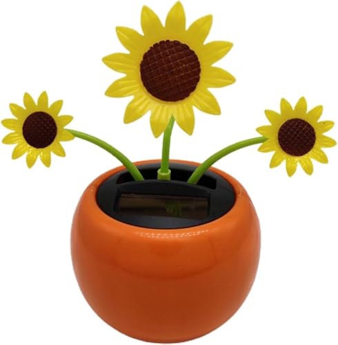 Decorazione per auto a forma di fiore danzante a energia solare, girasole con ape, decorazione da davanzale oscillante