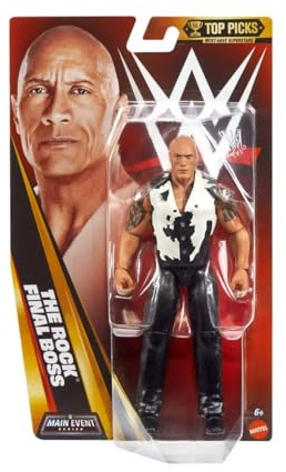 WWE The Final Boss The Rock Dwayne Johnson Mattel Main Event Series Top Picks 2025 - Figura de acción de Lucha Libre