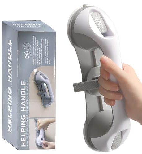 Shower Handle Grab Rails, Bathroom, Bathtubs, Bath Safety Grab Bar with Strong Hold Suction Cup for Elderly, Handicap, Seniors for Wall Handle, Grey (Grey, 28 * 9cm)