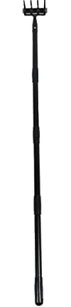 EMUKOEP Ogräsräke, justerbar längd, rostfritt stål, ergonomiskt handtag, handräfta, trädgårdsredskap för odling, lossa (4 sektioner)