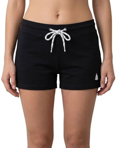 NavyBlue Yacht Pantaloncini Donna Estivi in Cotone 100% - Shorts Corti Sportivi in Morbido Cotone – Bermuda Basic, Casual, Jogging, Mare – SXXL - (IT, Testo, XL, Regular, Regular, D4 Nero)