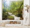 ABAKUHAUS Waldgebiet Wandteppich, Waldszene im Golitha Falls Naturreservat am Fluss Fowey Cornwall England, aus Weiches Mikrofaser Stoff Wand Dekoration Für Schlafzimmer, 230 x 140 cm, Waldgrün Braun