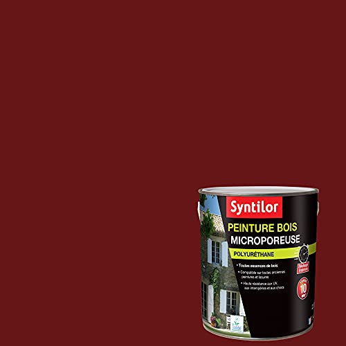 Syntilor - Peinture Bois Ultra Protect Rouge Basque Satiné RAL 3004 2,5L