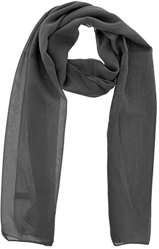Westend Choice Sciarpe da donna in chiffon, sciarpa da collo in tinta unita, morbida, avvolgente, per la testa, per ragazze, fascia per capelli, trasparente, sciarpe e copricapi da donna 150x45 cm