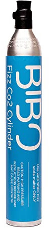 BIBO Screw-in Gas Cylinder x 1, 60 Litre CO2 Refill Gas Canisters for Sparkling Water Maker/Home Soda Carbonator Machine, Sodastream & Aarke Compatible