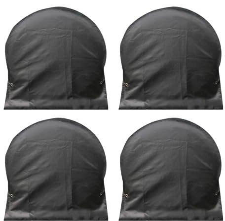 Coperture per pneumatici, 4 pezzi, colore nero, impermeabili, anti-UV, per neve, sole, pioggia, per camper, camion, rimorchi, camper (76-81 cm)