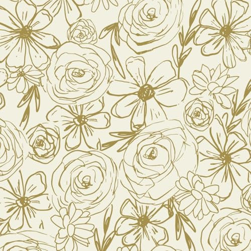 Fiula Selbstklebende Tapete 41CMx3M Blumentapete Gelb Tapeten Möbelfolie Abnehmbar Klebefolie Wasserdicht Vinyl Wrap Wandtapete Wohnzimmer Schlafzimmer Floral Wallpaper Dekorfolie Blumen Muster Orange