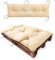4L Textil Sitzkissen Palettenkissen Outdoor Kissen Sitzauflage Rückenkissen Bankauflage Polsterauflage Gartenpolster Sitzkissen Bank Palettenauflage (Set(120x80 cm +120x40 cm), Beige)