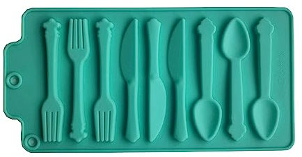 Tenedor de silicona para chocolate, cuchara de fondant, pasteles, dulces, galletas, herramientas de decoración para postre, tenedor, cuchara, molde de silicona para fondant