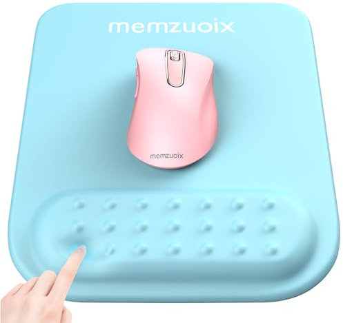 memzuoix Alfombrilla para Ratón Ergonómica con Soporte para Muñeca, Espuma de Memoria Premium Muy Cómoda, Base Antideslizante de PU para Control Estable y Suave Laptop y Sobremesa