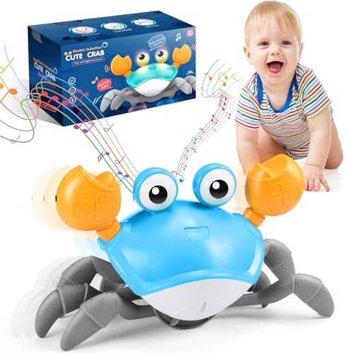 iKidiki Juguetes Niños 1 2 3 4 Años, Cangrejo Juguete Bebe Regalo Niño 1-4 Años Cangrejo Tummy Time Bebe Juguetes para Bebes de 6 a 12 Meses Regalos Cumpleaños Niños Juegos Educativos Niños 1-4 Años