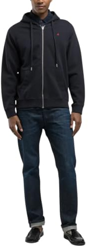 Replay herr regular fit sweatjacka huvtröja med huva, 970 mörk marinblå, L