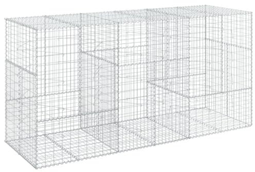 vidaXL Gabion Basket with Lid 300 x 100 x 150 cm Galvanized Iron Gabion Wall, Gabion Wall, Gabion Retaining Wall, Gabion Fence, Gabion Cage