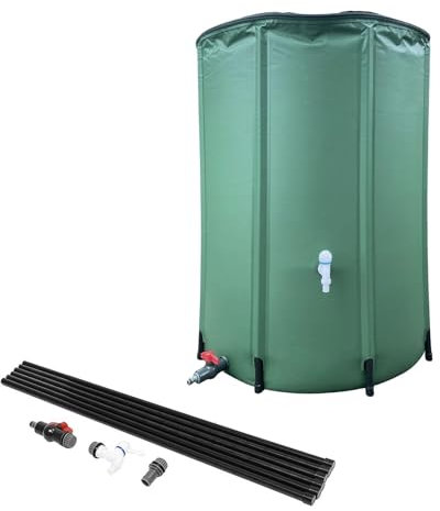 Botte per acqua piovana pieghevole, raccoglitore d'acqua pieghevole con rubinetto, serbatoio 'acqua da giardino per raccolta della pioggia, stoccaggio, riutilizzo, risparmio idrico
