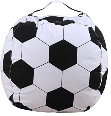 SOIMISS Aufbewahrungstasche Für Fußball Fußball-sitzsack Stofftier-Aufbewahrungstasche Sitzsack Mit Stauraum Sitzsack Zur Aufbewahrung Plüsch Lagerung Fußball-stofftier Polyester Weiß