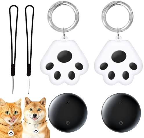 2 Stück GPS Tracker Katze, GPS Tracker Hund, Katzentracker Wasserdicht, Haustier Ortungsgerät, Live-Ortung, Ohne ABO, Weltweite Standortverfolgung Kompatibel mit iOS