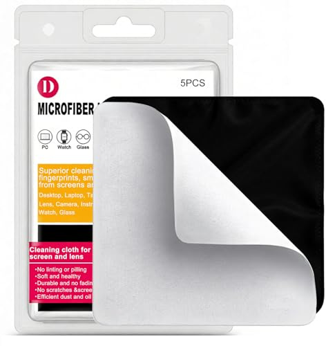 5 Pack Microfiber Cleaning Cloth, Lens Cleaning Cloth, Glasses Cloth Cell Phone Wipes, Premium Cloth for Glasses, Lens, Screens & More