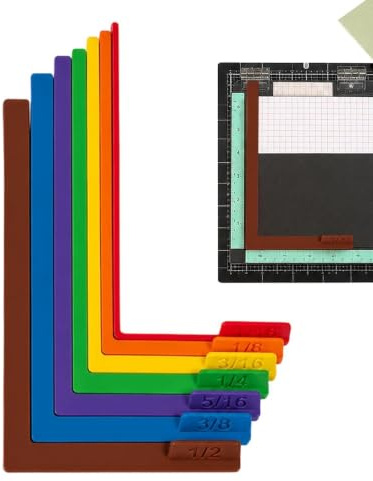 Paper Crafting Alignment Guide Set with Case, 7 Pcs Coded Spacing Tools