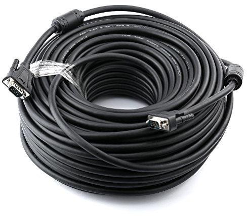 DTECH 100 Feet VGA Cable Male to Male for Computer Monitor 1080p High Resolution (30 Meter, Black)