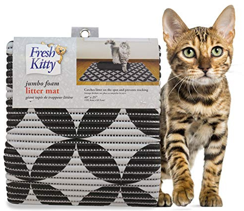 Royal Pet Fresh Kitty - Alfombrilla de Espuma para Arena con círculos Gris/Negro