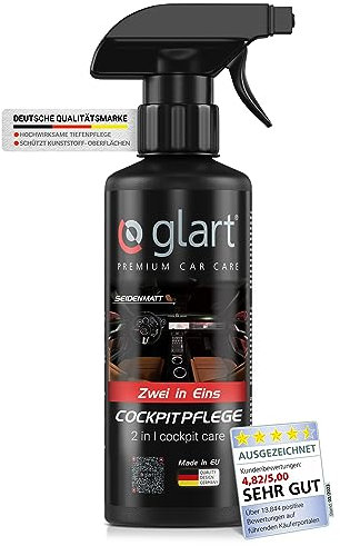 Glart 45CP Cura del Cruscotto Accessori Auto, Trattamento in Profondità Lucido per un Nero Profondo su Tutti i Componenti in Plastica degli Interni, 500 ml Pulitore per Auto