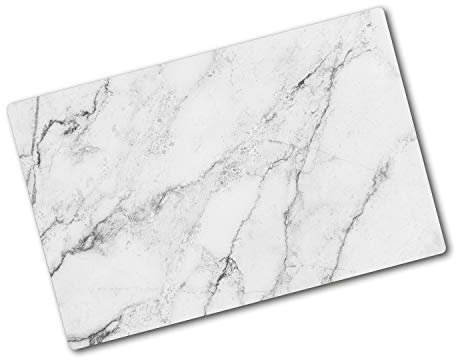 Tulup Tagliere Vetro Temperato - 80x52cm - Copri Piano Cottura - Marmo