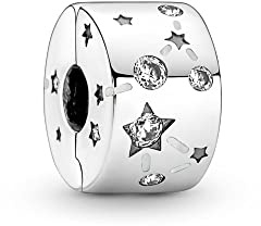 PANDORA Sterne & Galaxis Clip-Charm in Sterling-Silber mit Zirkonia, 790010C01