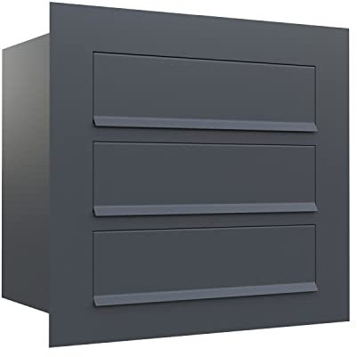 Buzón empotrado Como for Three en color antracita