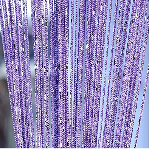 YKKJ - Cortina con Flecos, 100 x 200 cm, Divisor de Borla, Cortina, para Puertas, Puertas, Ventanas, decoración de hogar, decoración (Violeta), 100 x 200 cm
