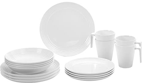 Brunner 0830160N.C7T - Juego de platos y tazas de melamina irrompibles (16 unidades)