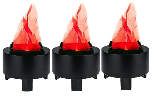 Lancoon 3D LED Fake Fire Flame Light, 3 Pack Artificial Flickering Flame Lamp Bulb Electric Campfire Effect Indoor for Christmas Halloween Festival Event Party Club Decoration