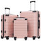 COOLIFE Koffer Trolley-Koffer Hartschalen-Koffer Rollkoffer Reisekoffer von ABS-Material mit TSA-Schloss Teleskopgriff und 4 Zwillingsrollen (Lotusrosa, Koffer-Set)
