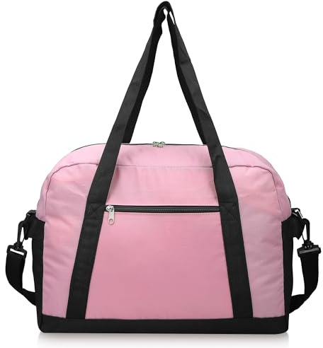 Fentar Bolsa Deporte Muje, Impermeable Equipaje de Mano 40x20x25 Ryanair, 20L Bolsa de Viaje, Moda Ligera Bolso Viaje Mujer, Llevar Consigo Bolsa Gimnasio para Deportes de Viaje (Rosa)