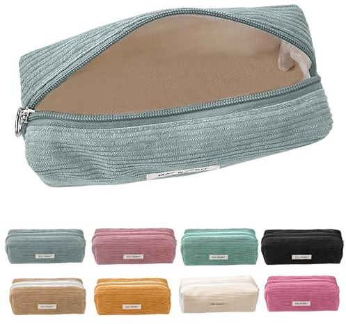 Electri-HQ Pencil Case, 8 Colore，Estuche de Lápices, Estuche de Pana, Estuche Escolar 1 Compartimento, Estuche para Lápices de Gran Capacidad, Portátil Multifuncional Estuche,para Niñas,Niños (Gris)