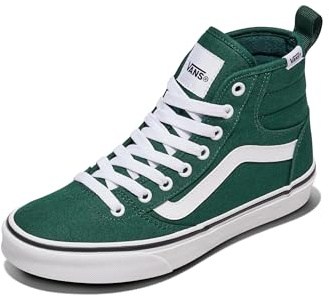 Vans Women's Ashwood Hi Decon Shoe | High Top Fashion Sneakers with Padded Ankle Support, Canvas Emerald, 7