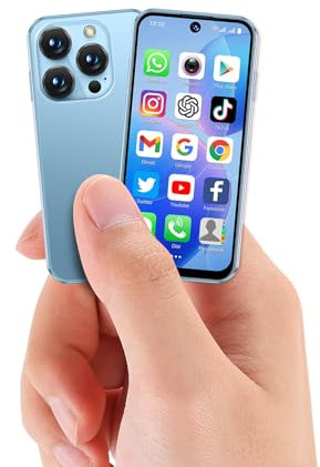 YOHOPE Mini Smartphone, 3,88 Zoll HD-Bildschirm, Dual-SIM mit Dual-Standby, Face ID, geeignet für Kinder und Studenten als Backup-Telefon, ohne Sperre (Blu-3G)