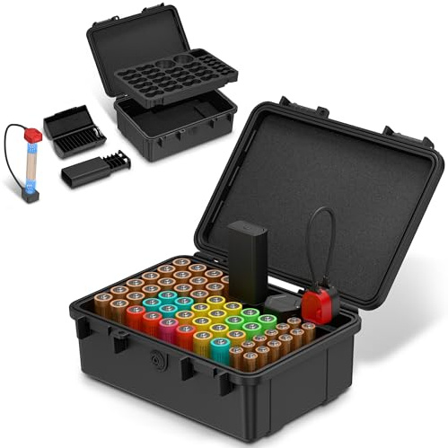 AAA AA Battery Storage Case Organizer & Small Battery Tester