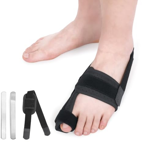 Fanwer Férula Dedo Pie para Fractura o Recuperación del Dedo Gordo - Con 2 Placas Metálicas Ajustables para Mujer y Hombre (Izquierdo)