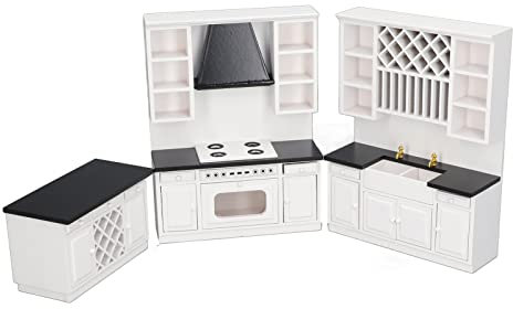 RiToEasysports Juego DE GABINETE DE Cocina para Casa DE Muecas, 1/12, Barra DE Madera en Miniatura, Accesorios DE Escenas en Miniatura para Decoración DE Casa DE Muecas
