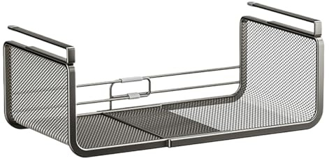Cestino Portaoggetti Sotto Lo Scaffale - Organizer Espandibile | Scaffale Estensibile A Strati In Acciaio Al Carbonio Per Mobile Da Cucina, Dispensa, Spezie, Cibo In Scatola, Stoviglie, Cestin
